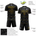 Black-Gold Black Soccer Custom Jersey Sublimation Uniform Black-Gold Black Soccer Custom Jersey Sublimation Uniform