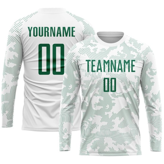 Jersey Sublimation Kelly White Uniform Custom Green Soccer