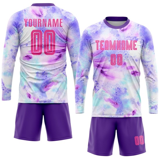 Tie Jersey Uniform Sublimation Dye Soccer Pink-Purple Custom