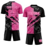 Pattern Uniform Pink Graffiti Custom Soccer Scratch Sublimation Black-White Jersey