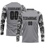 Custom Soccer Black-Camo Gray Jersey Sublimation Uniform