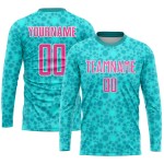 Soccer Pink-White Custom Sublimation Uniform Aqua Jersey