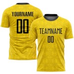 Soccer Gold Sublimation Black Custom Jersey Uniform