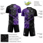 Pattern Uniform Custom Purple-Gray Sublimation Graffiti Jersey Black Scratch Soccer