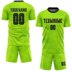 Custom Sublimation Uniform Jersey Black Soccer Green Neon