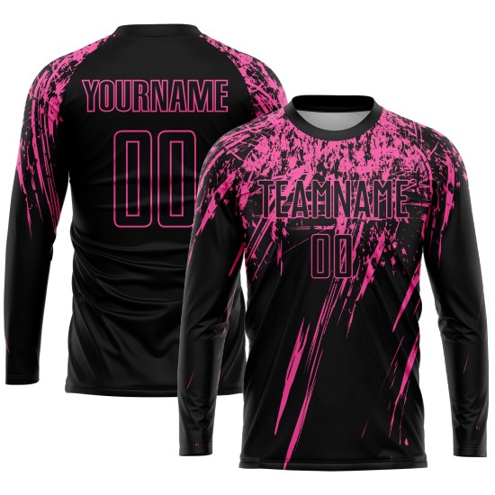 Black Uniform Jersey Soccer Sublimation Pink Custom