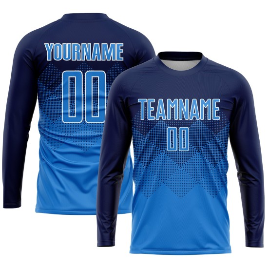 Soccer Jersey Powder Custom Sublimation Uniform Navy Blue-White