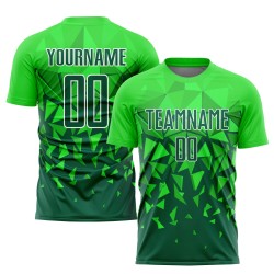 Sublimation Grass Soccer Green-White Uniform Green Custom Jersey