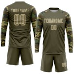 Gold-Camo Sublimation Salute To Service Uniform Soccer Olive Custom Jersey Vegas