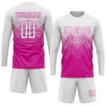 Uniform White Deep Pink Custom Sublimation Soccer Jersey