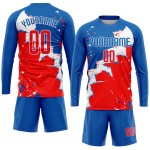 Uniform Soccer Royal Custom Sublimation Jersey Red-White