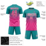 Uniform Sublimation Jersey Soccer Custom Teal Pink-Cream Uniform Sublimation Jersey Soccer Custom Teal Pink-Cream