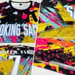 Pattern Uniform Custom Jersey Soccer White-Light Blue Graffiti Sublimation