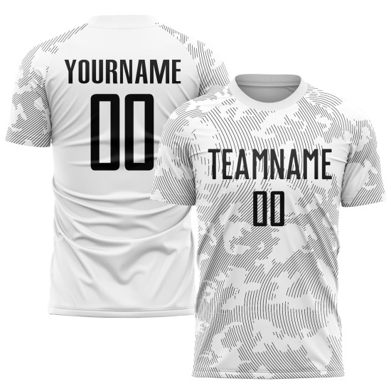 Sublimation White Black Soccer Uniform Jersey Custom