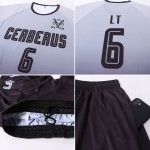 Black Jersey Sublimation Soccer Fade Fashion Custom Uniform Gray