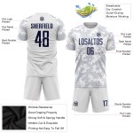 Soccer Uniform Sublimation White Jersey Navy Custom