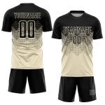 Cream Jersey Black Sublimation Custom Uniform Soccer
