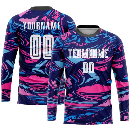Soccer Uniform Custom Sublimation Jersey White-Pink Figure