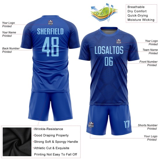 Jersey Light Uniform Sublimation Soccer Blue Royal Custom
