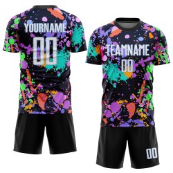 Uniform Soccer White-Light Graffiti Jersey Sublimation Blue Pattern Custom