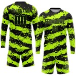 Green Neon Uniform Sublimation Jersey Custom Soccer Black