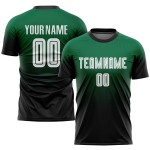 Uniform Fade Green White-Black Soccer Jersey Sublimation Kelly Custom Fashion