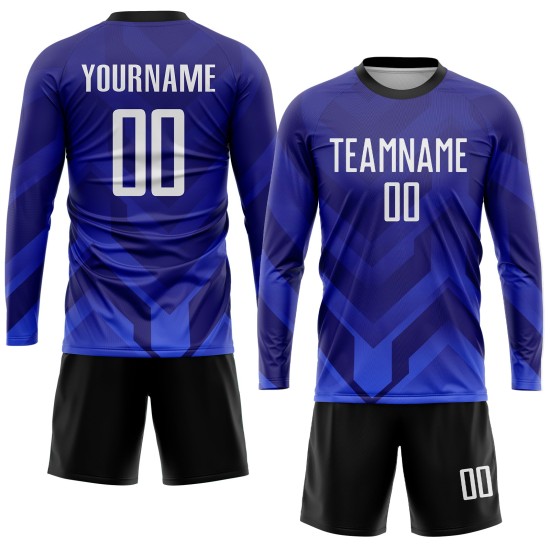 Uniform Jersey Custom Purple Sublimation Soccer White Royal-Navy Dark