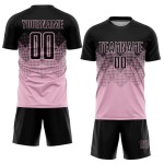 Custom Uniform Light Pink Jersey Sublimation Soccer Black