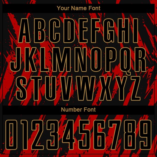 Black-Old Sublimation Jersey Uniform Gold Red Custom Soccer