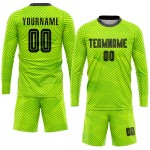 Custom Sublimation Uniform Jersey Black Soccer Green Neon