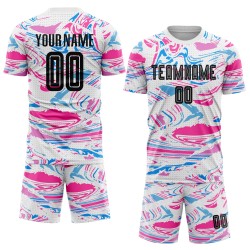 Soccer Sublimation Figure Custom Uniform Jersey Black-Pink