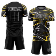 Custom Jersey Black Soccer Sublimation Uniform Black-Gold Custom Jersey Black Soccer Sublimation Uniform Black-Gold
