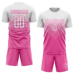 White Jersey Uniform Soccer Custom Sublimation Pink