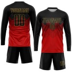 Uniform Gold Custom Sublimation Jersey Black-Old Red Soccer Uniform Gold Custom Sublimation Jersey Black-Old Red Soccer