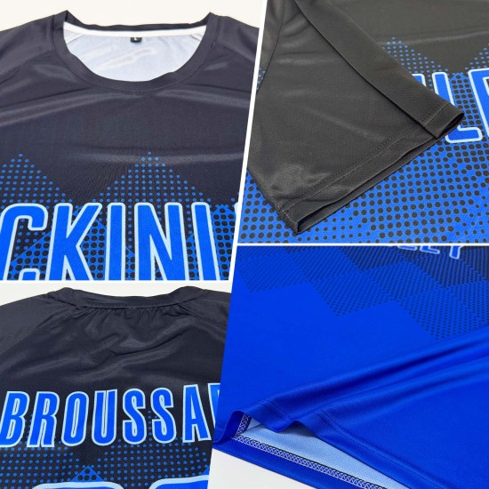 Black Royal-Light Jersey Blue Uniform Sublimation Custom Soccer