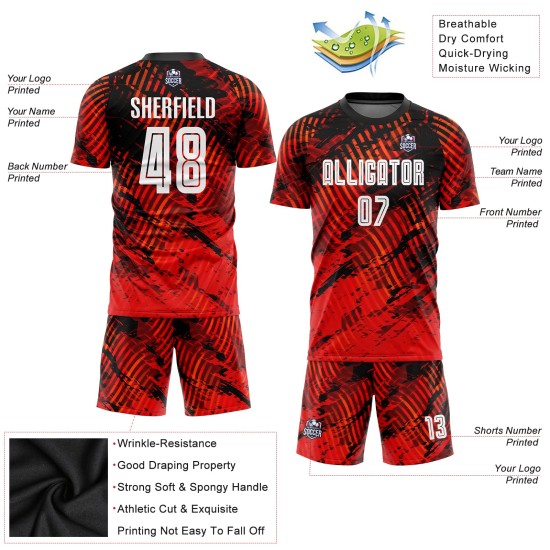 Red White-Black Custom Uniform Jersey Soccer Sublimation Red White-Black Custom Uniform Jersey Soccer Sublimation