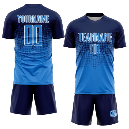 Soccer Jersey Powder Custom Sublimation Uniform Navy Blue-White