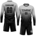 Black Jersey Sublimation Soccer Fade Fashion Custom Uniform Gray